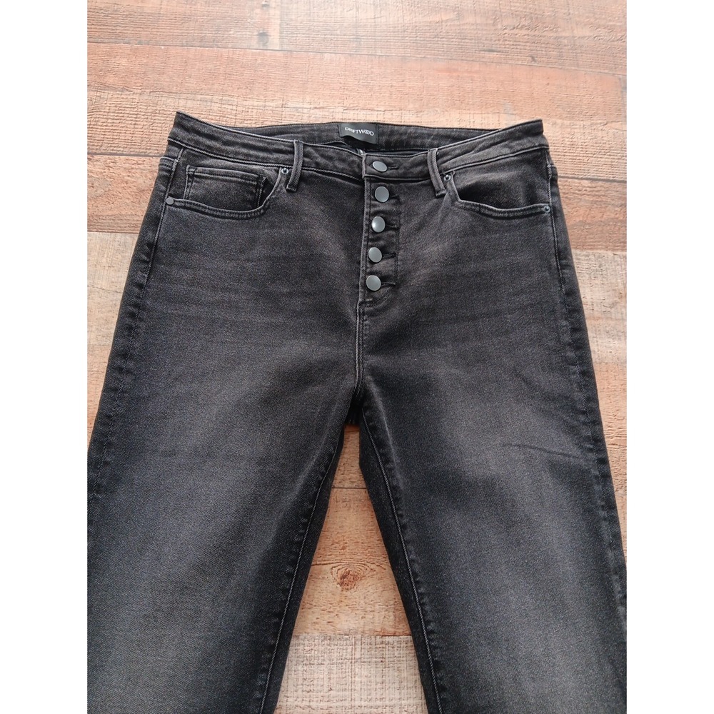 Driftwood Wyatt Black Flared Jeans High Rise Button Fly Sz 32 Denim 2659